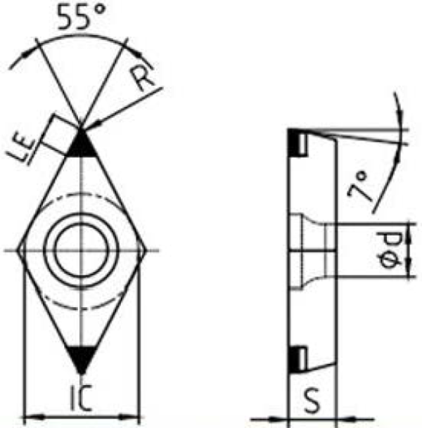 Worldia DCGW070208 2N MHN10 Continuous Hardened Steel PCBN Insert (2 Pack) - Image 2