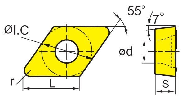 ICE DCMT11T304-OTM | DCMT32.51-OTM Indexable Carbide Turning Insert (10 Pack)